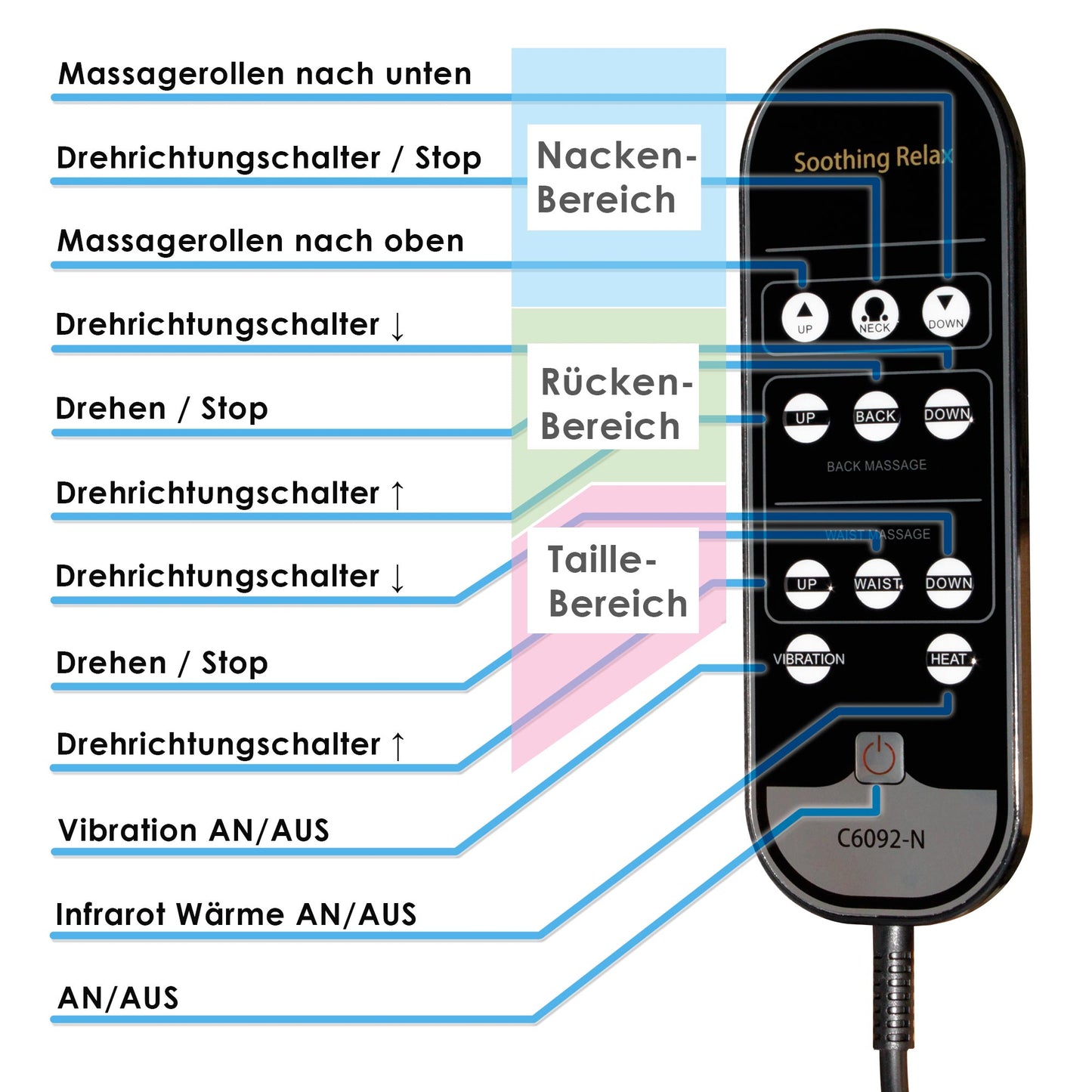 Shiatsu Massagesessel Altrosa - mit Steuerungspult